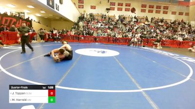 215 lbs Quarterfinal - Jayden Toppan, Gloucester vs Matt Harrold, Haverhill