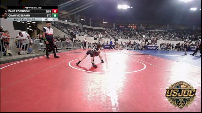 55 lbs Consi Of 16 #2 - Zane Robinson, Cabot Wrestling Club vs Onan McElrath, Owasso Takedown Club