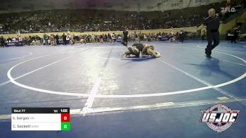 140 lbs Quarterfinal - Kolbe Bargas, Vinita vs Cole Sackett, Angry Fish