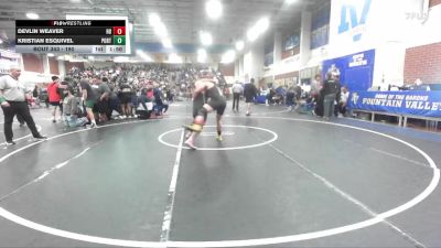 190 lbs Champ. Round 1 - Kristian Esquivel, Porterville vs Devlin Weaver, Huntington Beach