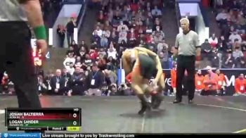 140 lbs Finals (8 Team) - Logan Sander, Dundee HS vs Josiah Baltierra, Alma HS