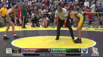 122 lbs Champ. Round 2 - Joseph Ramirez, Bay Area Dragons vs Mason Esquibel, Orange Cove Vikings