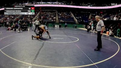 4A 285 lbs Champ. Round 1 - Sebastian Rivera, Panther Creek vs Edward Cervantes, McDowell High School