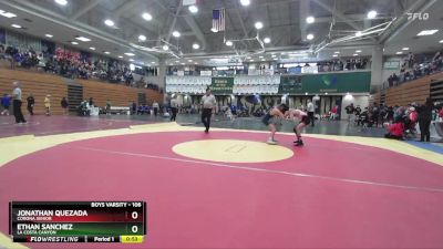 106 lbs Champ. Round 2 - Jonathan Quezada, Corona Senior vs Ethan Sanchez, La Costa Canyon