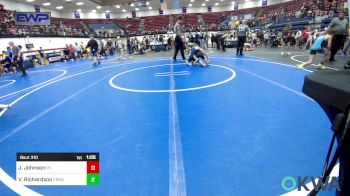 70 lbs Quarterfinal - Jake Johnson, Pauls Valley Panther Pinners vs Van Richardson, El Reno Wrestling Club