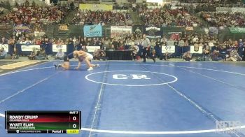 A - 182 lbs 1st Place Match - Rowdy Crump, Columbia Falls vs Wyatt Elam, Fergus (Lewistown)