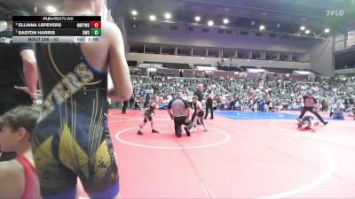 52 lbs Quarterfinal - Easton Harris, Bentonville Wrestling Club vs Elliana Lefevers, Mountain Home Flyers Youth Wrestling Club