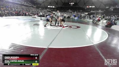 3A 175 lbs Champ. Round 1 - Owen Boswell, Mountlake Terrace vs Ryan Cortez-Aviles, Heritage