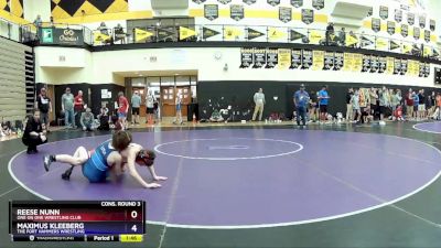 92 lbs Cons. Round 3 - Reese Nunn, One On One Wrestling Club vs Maximus Kleeberg, The Fort Hammers Wrestling