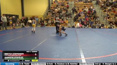 70 10U Cons. Round 1 - Brettly Steffensen, Flat Earth Wrestling Club vs Harrison Schuelke, Berge Elite Wrestling Academy