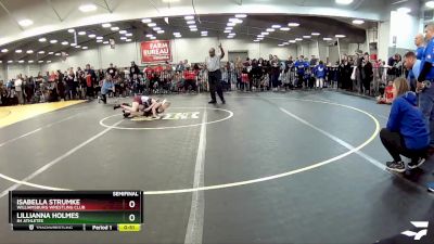 67-69 lbs Semifinal - Isabella Strumke, Williamsburg Wrestling Club vs Lillianna Holmes, 84 Athletes