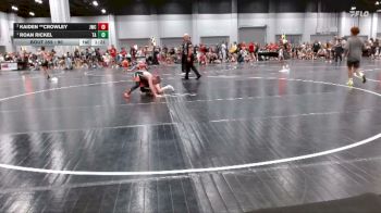 90 lbs Cons. Semi - Roan Rickel, Team Aggression vs Kaiden **Crowley, Journeymen Wrestling Club