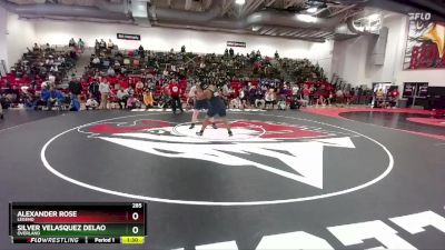 285 lbs Quarterfinal - Alexander Rose, Legend vs Silver Velasquez DeLao, Overland