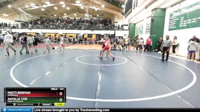 132 lbs Semifinal - Matti Bidiman, Homedale vs Natalia Cox, New Plymouth