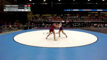 145 lbs Quarterfinal - Timber Lovewell, Hays HS vs Jeslyn Swanson, Arkansas City HS