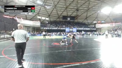 Girls 4A 105 lbs Quarterfinal - Cameron Erdmann, Glacier Peak (Girls) vs Jasmine Cha, Camas (Girls)