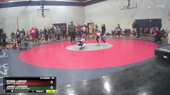 95 lbs Quarterfinal - Ryder Larkins, Ninety Six Wrestling vs James Landers, Eastside Youth Wrestling