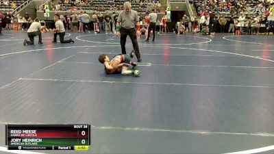 50 lbs Quarterfinal - Reed Meese, Hawks WC Lincoln vs Jory Heinrich, American Outlaws