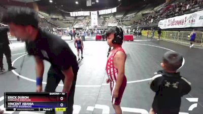 70 lbs Quarterfinal - Erick Dubon, Charlotte Wrestling vs Vincent Abania, Hollister Razorbacks