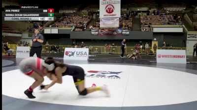 Schoolgirls - 115 lbs Cons. Round 2 - Sienna Ocean Salaheddine vs Ava Perez, Red Wave Wrestling