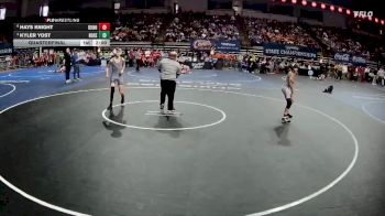 D 3 106 lbs Quarterfinal - Kyler Yost, Rosepine vs Hays Knight, Dunham