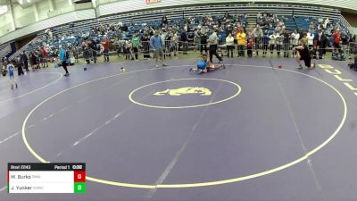 10U Boys - 84 lbs Cons. Round 1 - Julian Yunker, Carmel USA Wrestling Club vs Myles Burks, Perry Meridian Wrestling Club