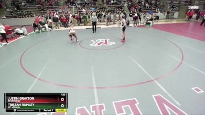 120 lbs Quarterfinal - Justin Grayson, Southridge vs Tristan Rumley, Mt. Vernon
