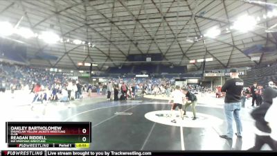 74 lbs Champ. Round 1 - Oakley Bartholomew, Enumclaw Yellow Jackets Wrestling Club vs Reagan Riddell, NW Spartans Wrestling