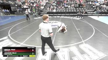 4A 120 lbs Semifinal - Addison Hills, Green Canyon vs Abigail Pray, Park City