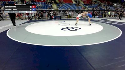 130 lbs Cons. Rd Of 64 - Claire Hume, WA vs Delaney Earl, KS