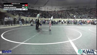 43 lbs Round Of 16 - Dilynn Burch, Sperry Wrestling Club vs Lynnlee Johnston, Mannford Pirate Youth Wrestling