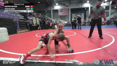 52 lbs Quarterfinal - Easton Nalder, Skiatook Youth Wrestling vs Joslyn Barr, Mannford Pirate Youth Wrestling