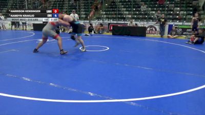 215 lbs Cons. Sub-semis - Harrison Kensinger, LMWC vs Kamdyn Kraklio, Eastern Iowa Wrestling Club