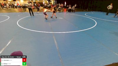 Boys 3rd-4th Grade - 93 Cons. Round 2 - Knox Ritter, Iowa vs Case Hansen, DC Elite Wrestling