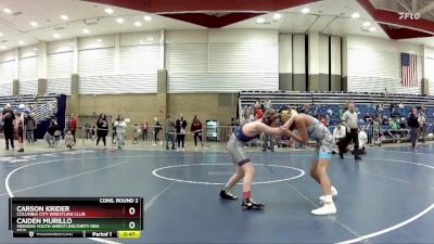 92 lbs Cons. Round 2 - Carson Krider, Columbia City Wrestling Club vs Caiden Murillo, Meriden Youth Wrestling/Dirty Den Kids