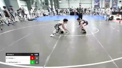 106 lbs Rr Rnd 3 - Ethan Hines, Combat Athletics Red vs Justin Williamson, Indiana Outlaws White