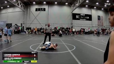 64 lbs Semis (4 Team) - Cooper Cerefice, PA Alliance vs Gavin Goldsberry, Iron Horse