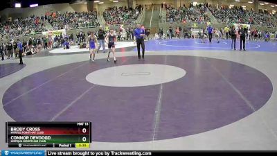 102 lbs Cons. Round 1 - Brody Cross, Myrtle Point Mat Club vs Connor DeVoogd, Umpqua Wrestling Club