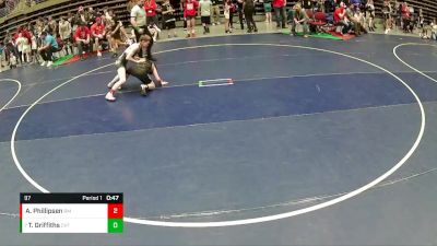 97 lbs Cons. Round 3 - Teagan Griffiths, Canyon View Falcons vs Atreyu Phillipsen, Delta Wrestling Club