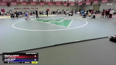 117 A Champ. Round 2 - Mikayla Garcia, North Central (IL) vs Clare Booe, King University