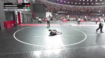 51 lbs Cons. Round 3 - Braxton Bauer, MES Wrestling vs Sawyer Wilsens, Oak Creek Attack Wrestling Club