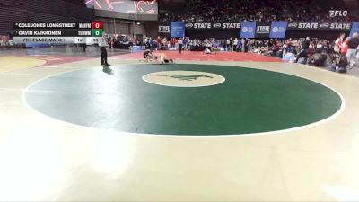 Boys 2A 165 lbs 7th Place Match - Gavin Kaikkonen, Tumwater vs Cole Jones Longstreet, Marysville Pilchuck