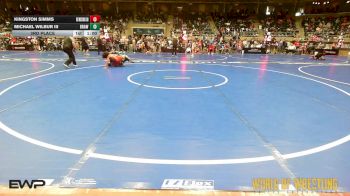 100 lbs 3rd Place - Kingston Simms, Raising The Level Wrestling Club vs Michael Wilbur III, Brawler Elite