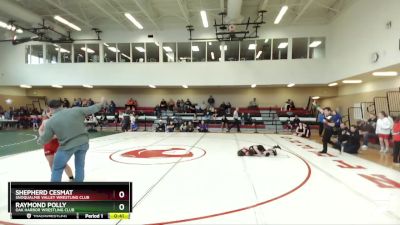 77 lbs Cons. Round 1 - Raymond Polly, Oak Harbor Wrestling Club vs Shepherd Cesmat, Snoqualmie Valley Wrestling Club