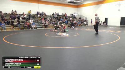 J-8 lbs Quarterfinal - William Cassidy, Beckman Little Blazers vs William Longbine, Unattached