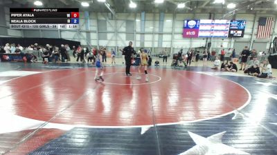 12U Girls - 59 lbs Cons. Round 1 - Piper Ayala, WI vs Neala Block, ID