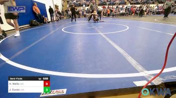 46-49 lbs Semifinal - Hunter Wells, Claremore Wrestling Club vs Jantzen Duran, Jay Wrestling Club