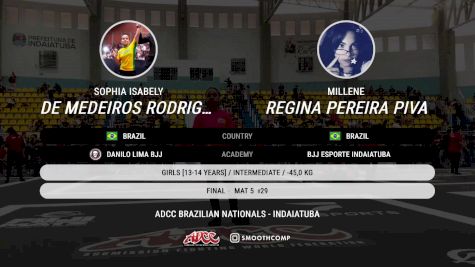 Sophia Isabely De Medeiros Rodri vs Millene Regina Pereira Piva 2025 ADCC Brazilian Nationals
