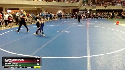 61 lbs Cons. Round 1 - Jaron Engen, BBE (Belgrade/Brooten) vs Julian Berthiaume, Scott West