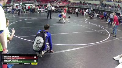 85 lbs Quarterfinal - Jaxson Temple, Junior Titans Wrestling Club vs Brandt Backer, Sutherland Youth Wrestling Club